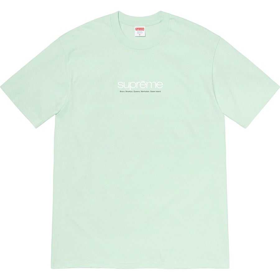 Details on Five Boroughs Tee Pale Aqua from spring summer
                                                    2021 (Price is $38)