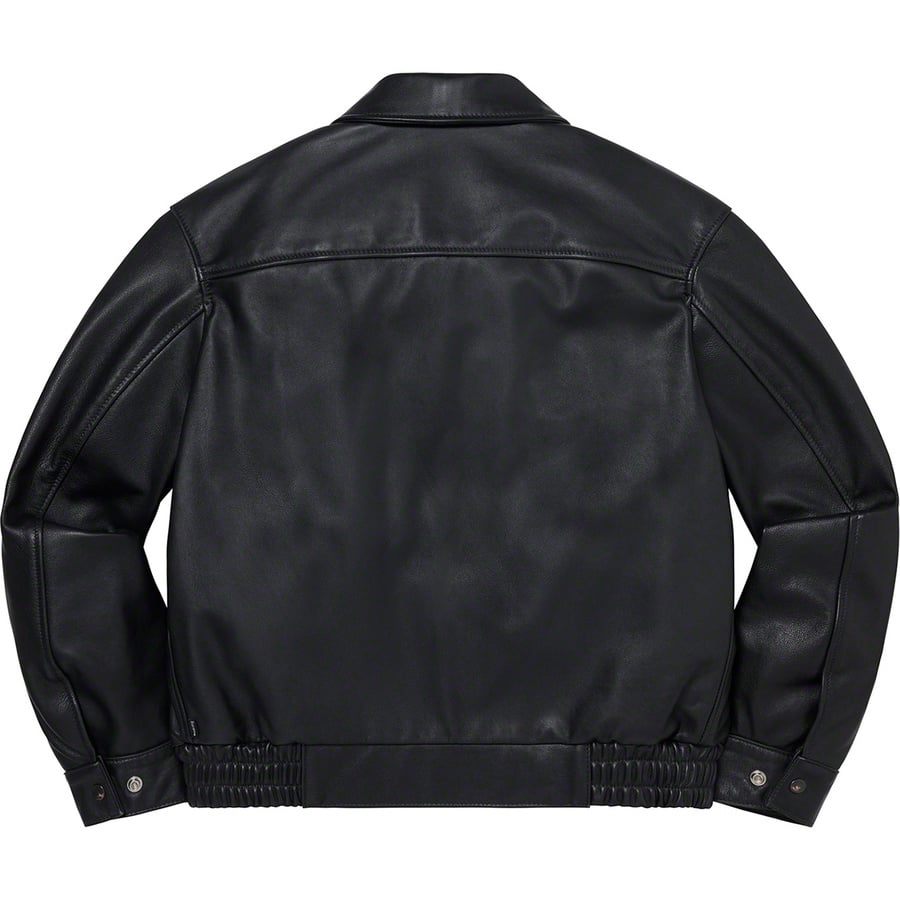 Details on Supreme Schott Leather Work Jacket Black from spring summer
                                                    2021 (Price is $698)