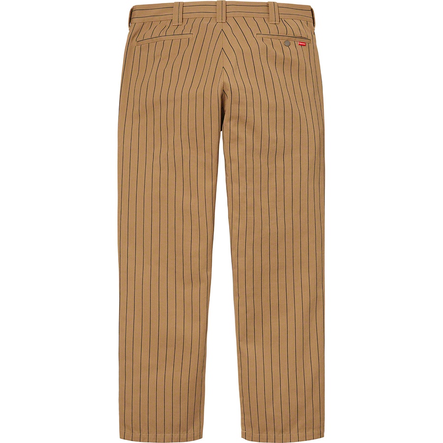 Details on Work Pant Brown Stripe from spring summer
                                                    2021 (Price is $118)