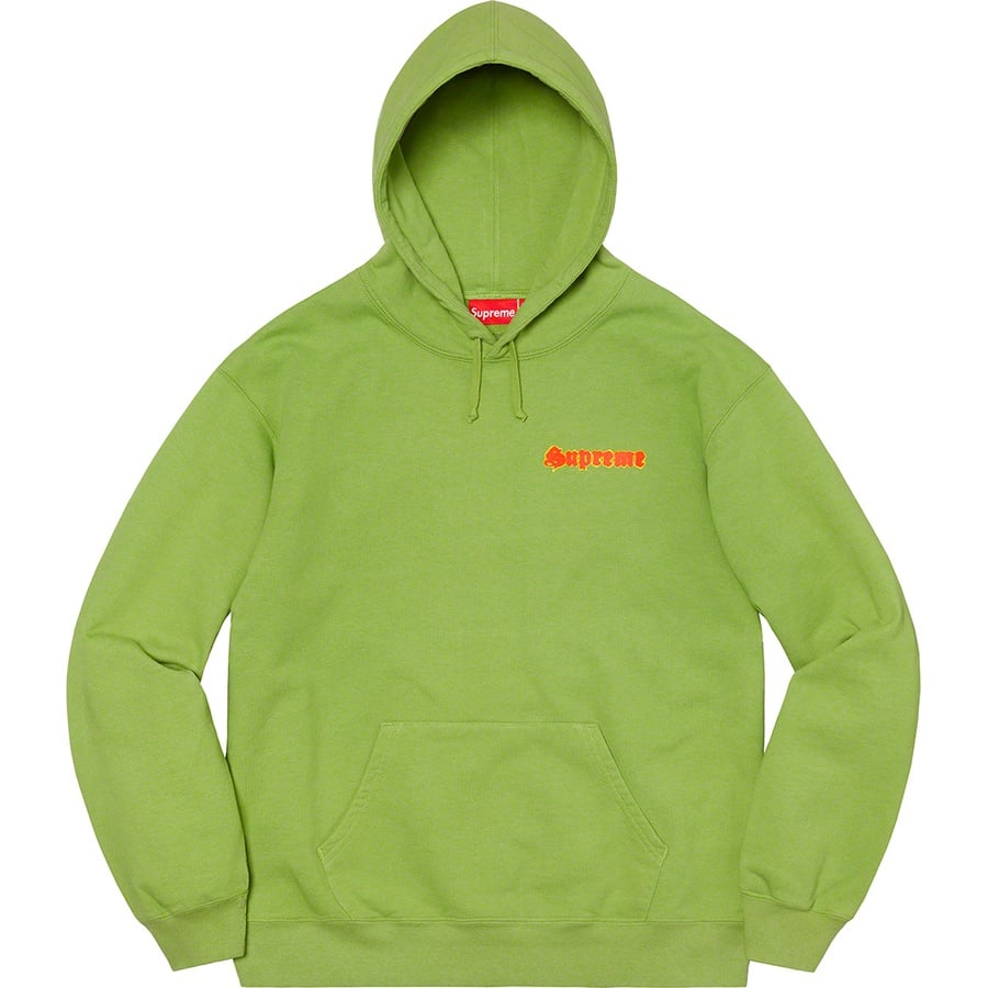 Details on Supreme Love Hooded Sweatshirt Lime  from spring summer
                                                    2021 (Price is $168)