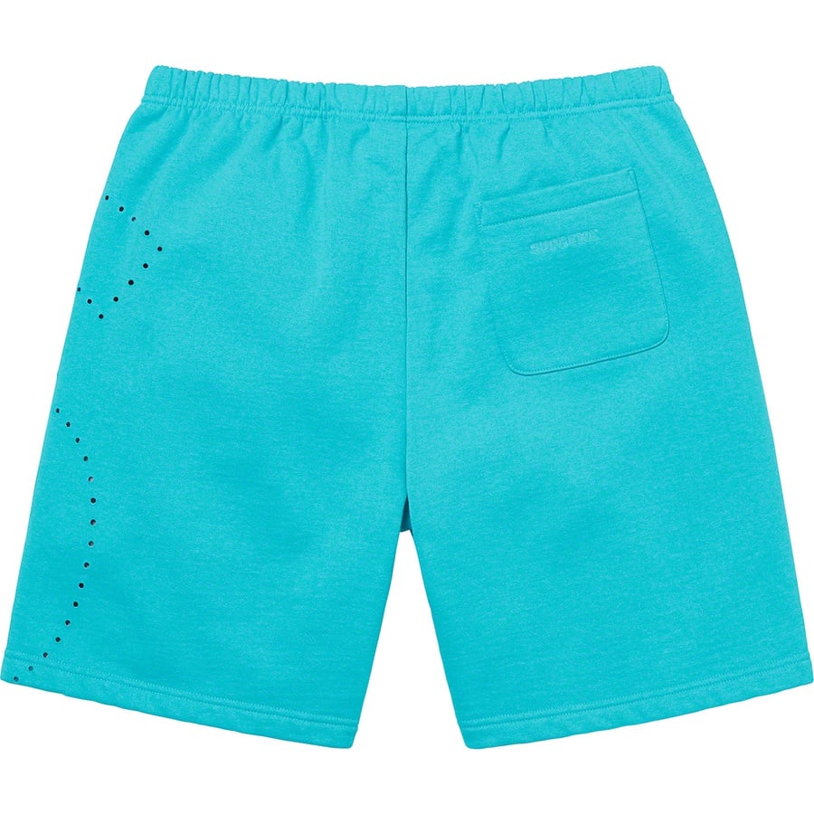 Details on Laser Cut S Logo Sweatshort Cyan from spring summer
                                                    2021 (Price is $118)