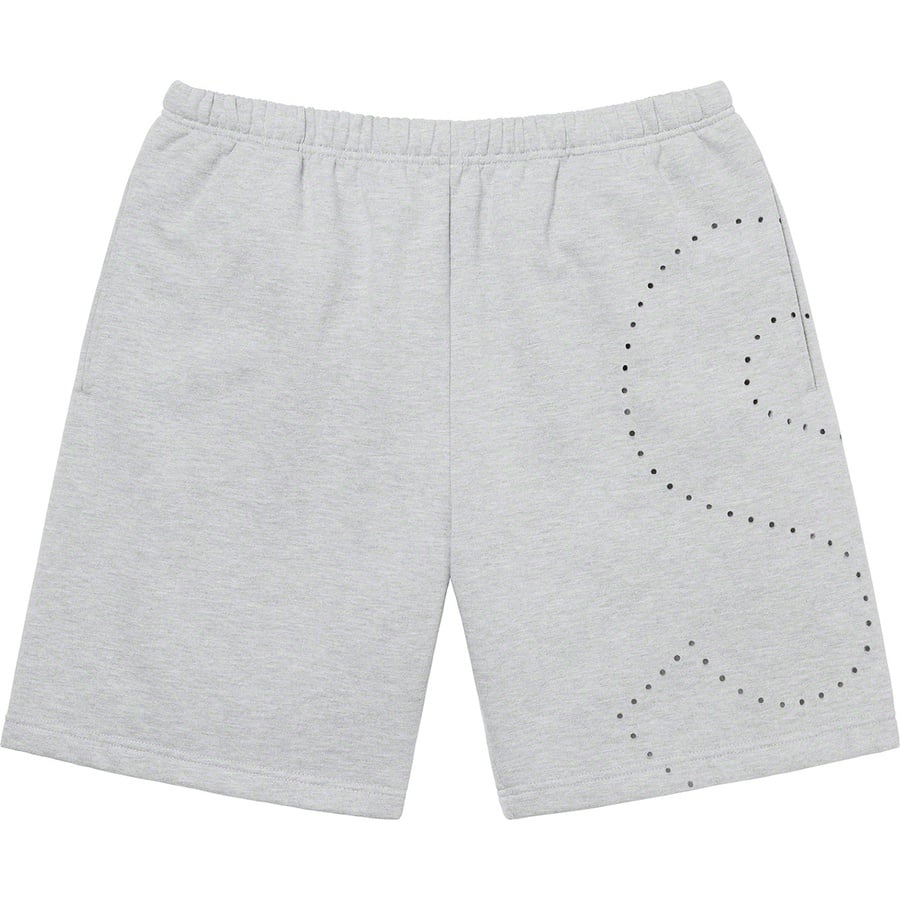 Details on Laser Cut S Logo Sweatshort Heather Grey from spring summer
                                                    2021 (Price is $118)