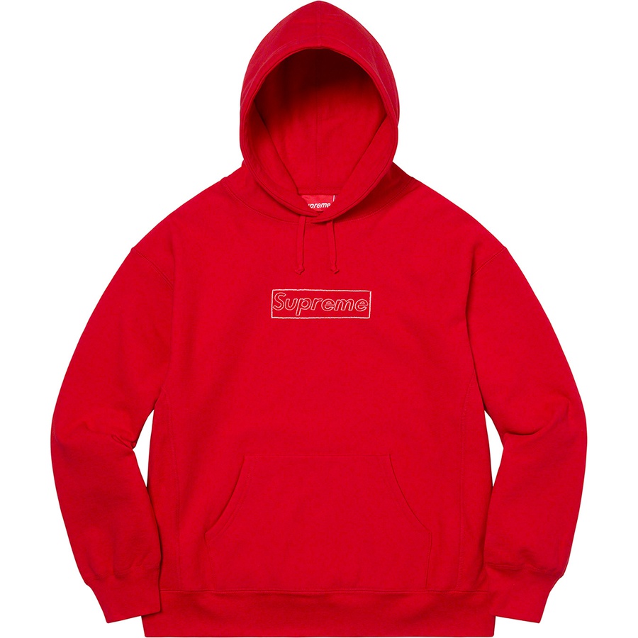 Details on KAWS Chalk Logo Hooded Sweatshirt Red from spring summer
                                                    2021 (Price is $158)