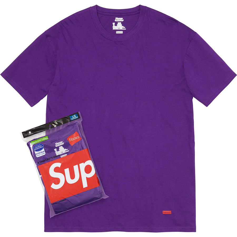 Details on Supreme Hanes Tagless Tees (2 Pack) Purple from spring summer
                                                    2021 (Price is $28)