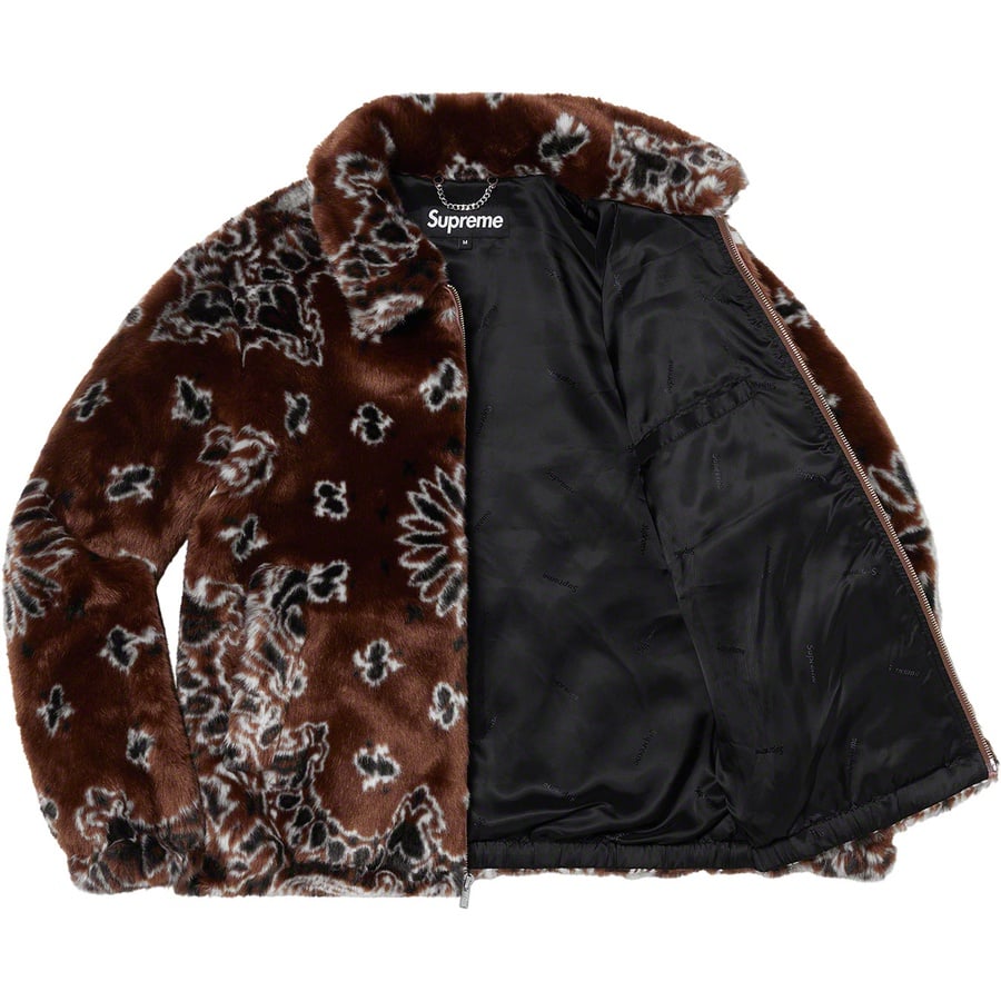 Details on Bandana Faux Fur Bomber Jacket Brown from spring summer
                                                    2021 (Price is $398)