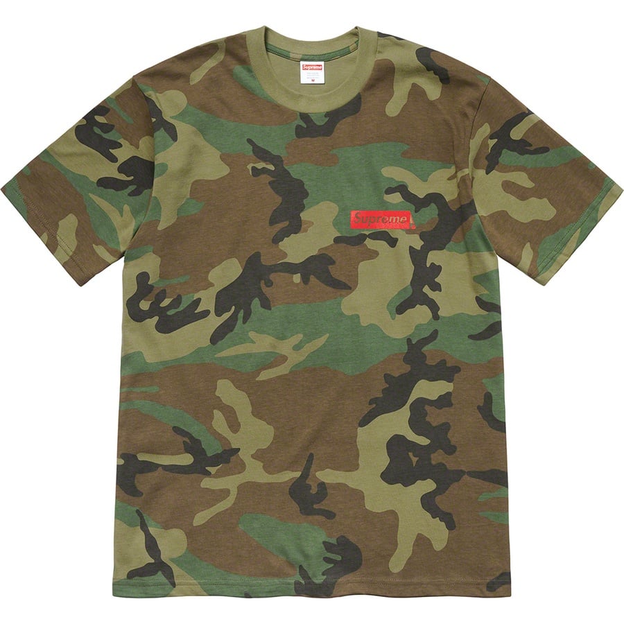 Details on Spiral Tee Woodland Camo from spring summer
                                                    2021 (Price is $38)