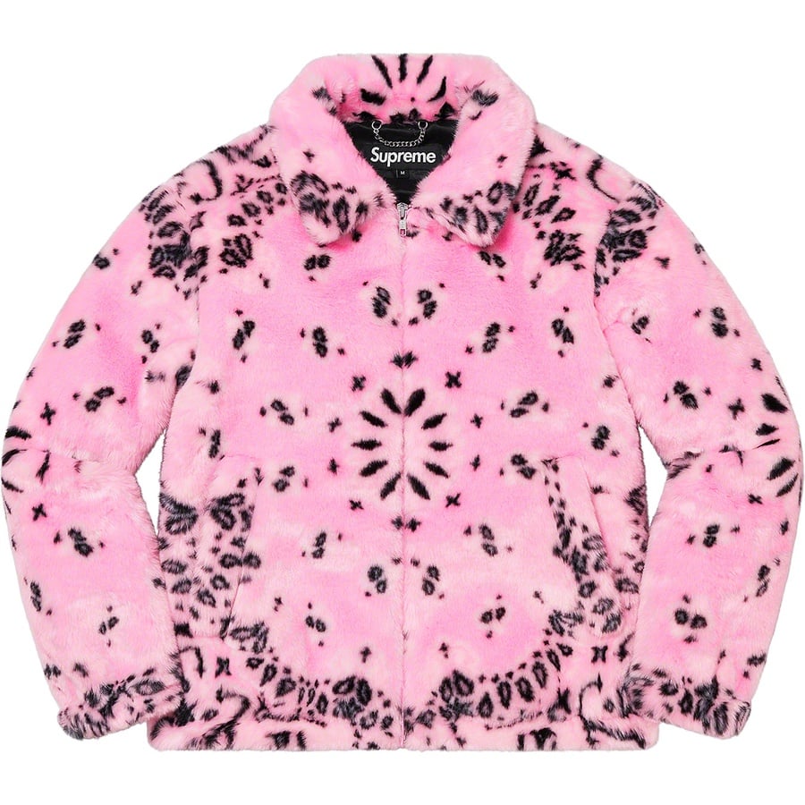 Details on Bandana Faux Fur Bomber Jacket Pink from spring summer
                                                    2021 (Price is $398)