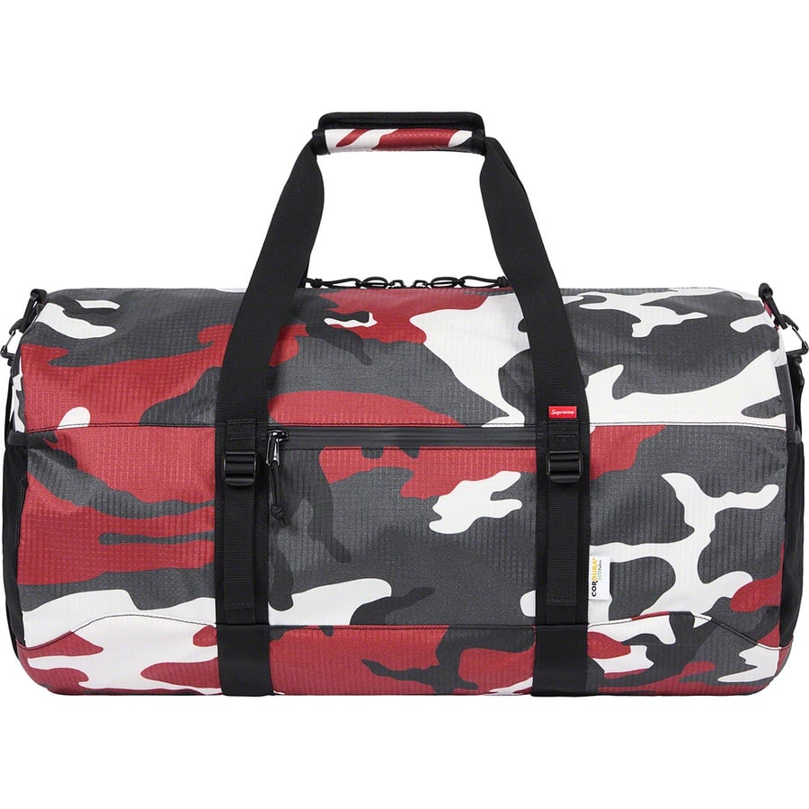 Details on Duffle Bag Red Camo from spring summer
                                                    2021 (Price is $148)