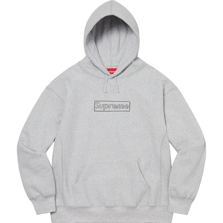 Details on KAWS Chalk Logo Hooded Sweatshirt Heather Grey from spring summer
                                                    2021 (Price is $158)