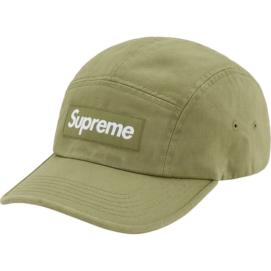 Details on Washed Chino Twill Camp Cap Light Olive from spring summer 2021 (Price is $48)