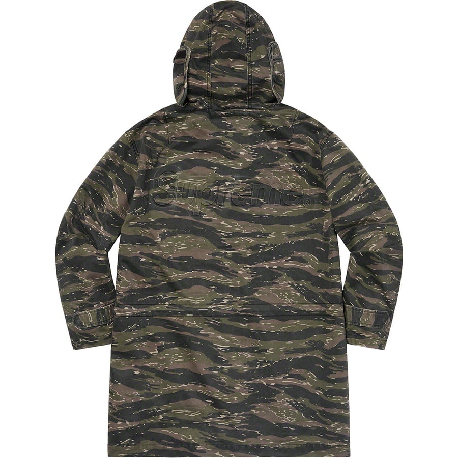 Details on Hooded Facemask Parka Tigerstripe Camo from spring summer
                                                    2021 (Price is $298)