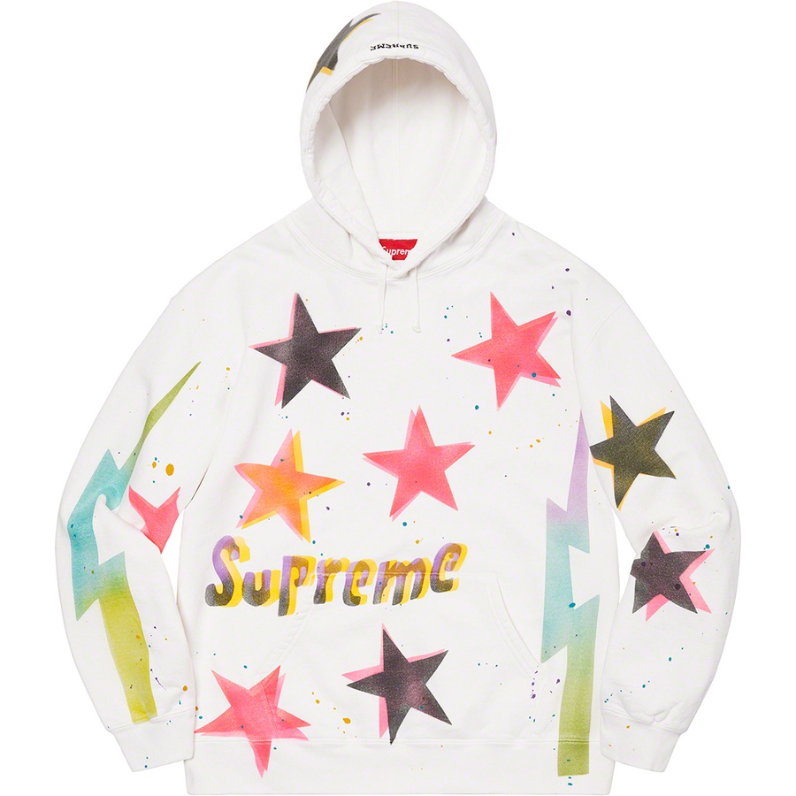 Details on Gonz Stars Hooded Sweatshirt White from spring summer
                                                    2021 (Price is $198)