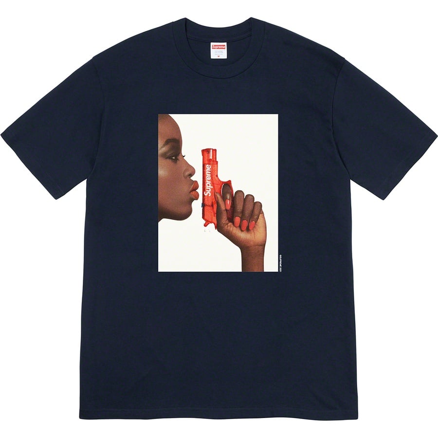 Details on Water Pistol Tee Navy from spring summer
                                                    2021 (Price is $38)