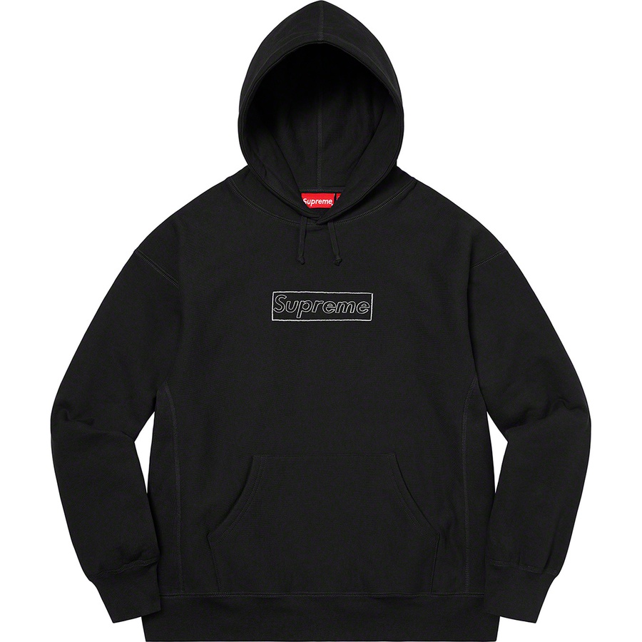 Details on KAWS Chalk Logo Hooded Sweatshirt Black from spring summer 2021 (Price is $158)