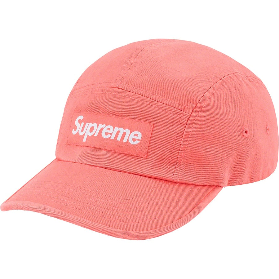 Details on Washed Chino Twill Camp Cap Coral from spring summer
                                                    2021 (Price is $48)