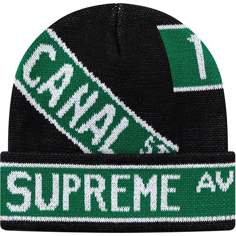 Details on Street Signs Beanie Black from spring summer 2021 (Price is $38)