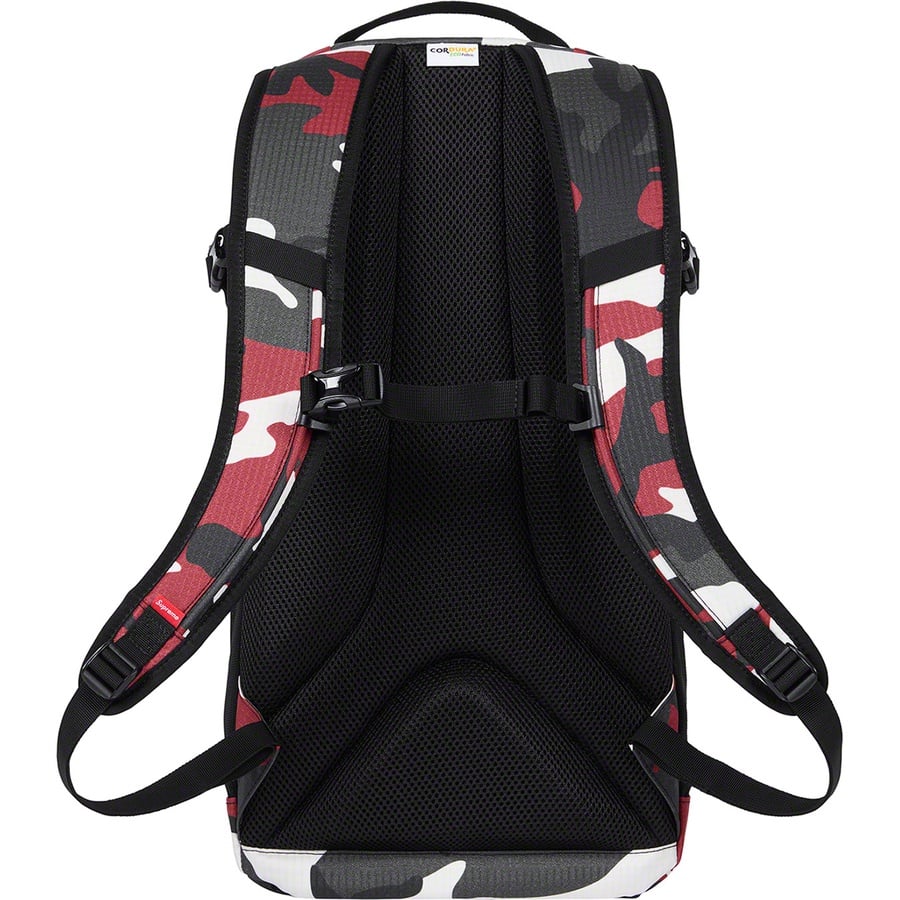 Details on Backpack Red Camo from spring summer
                                                    2021 (Price is $148)