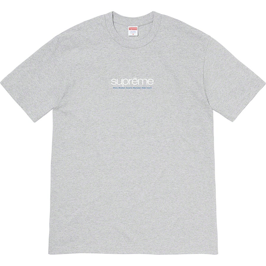 Details on Five Boroughs Tee Heather Grey from spring summer
                                                    2021 (Price is $38)