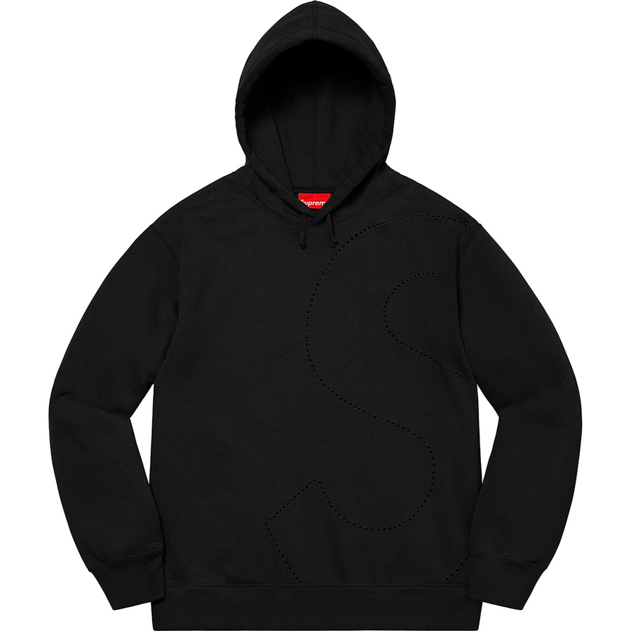 Details on Laser Cut S Logo Hooded Sweatshirt Black from spring summer
                                                    2021 (Price is $158)