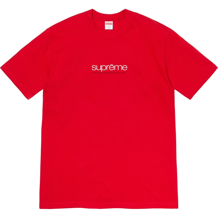 Details on Five Boroughs Tee Red from spring summer
                                                    2021 (Price is $38)