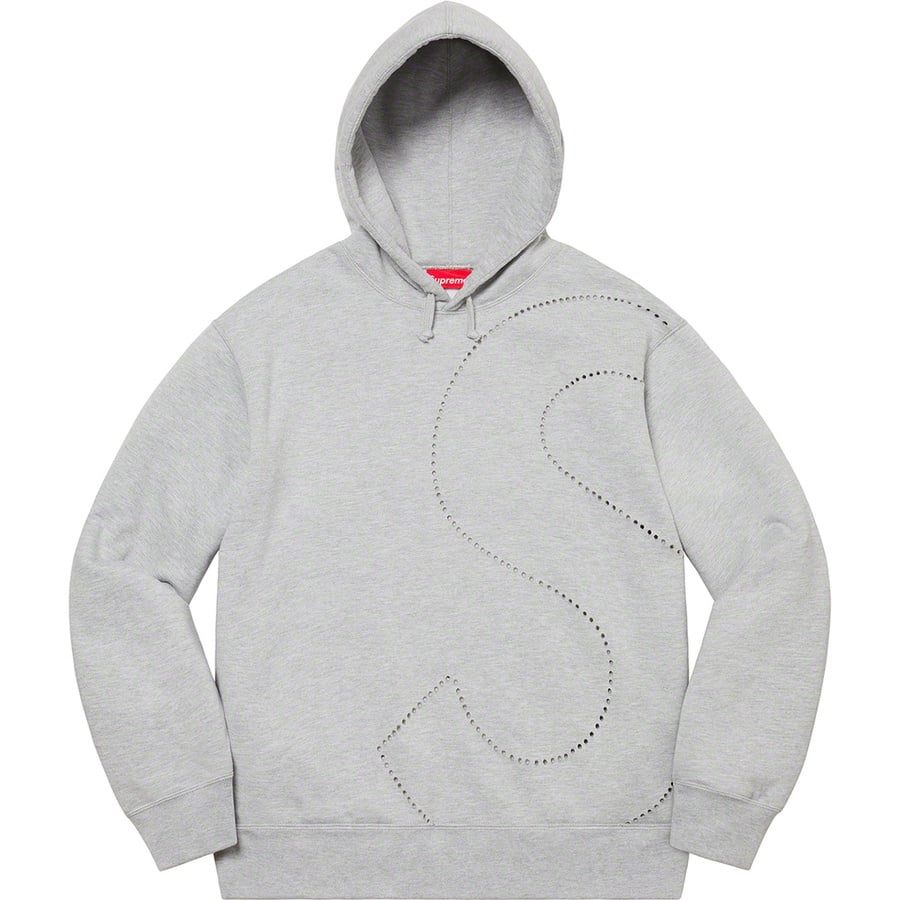 Details on Laser Cut S Logo Hooded Sweatshirt Heather Grey from spring summer
                                                    2021 (Price is $158)