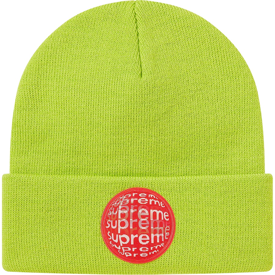 Details on Lenticular Patch Beanie Lime from spring summer
                                                    2021 (Price is $38)