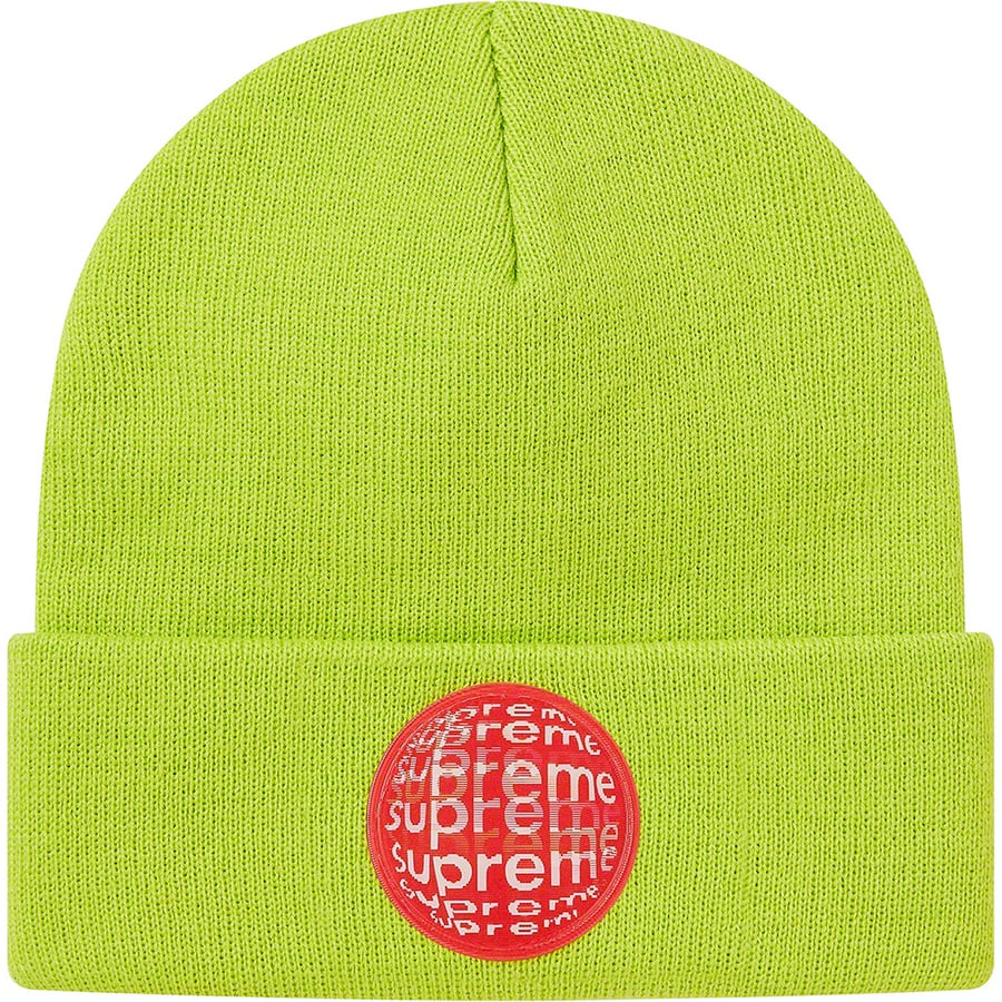 Details on Lenticular Patch Beanie Lime from spring summer
                                                    2021 (Price is $38)