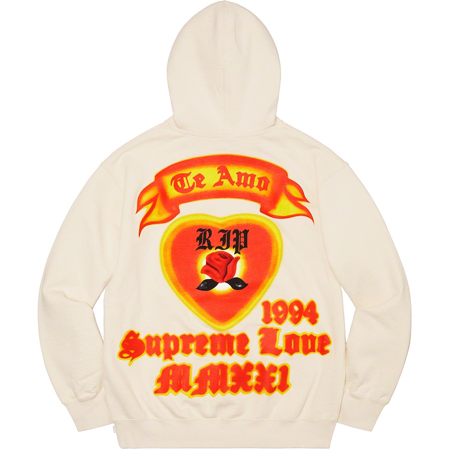 Details on Supreme Love Hooded Sweatshirt Natural from spring summer
                                                    2021 (Price is $168)