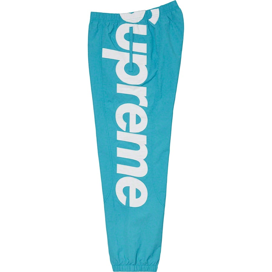 Details on Spellout Track Pant Aqua from spring summer
                                                    2021 (Price is $138)
