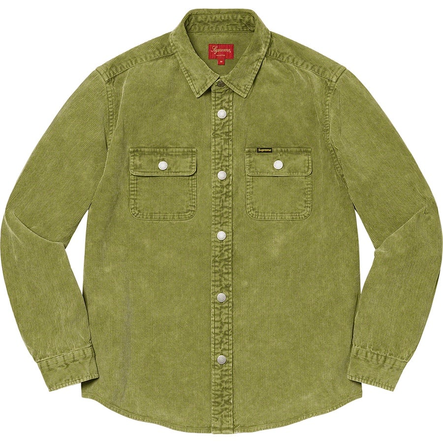 Details on Washed Corduroy Shirt Green from spring summer
                                                    2021 (Price is $138)