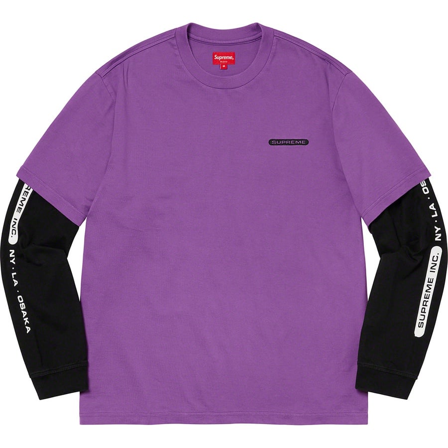 Details on Supreme Inc. Paneled L S Top Violet from spring summer
                                                    2021 (Price is $88)