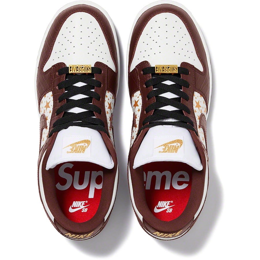 Details on Supreme Nike SB Dunk Low Brown from spring summer
                                                    2021 (Price is $110)