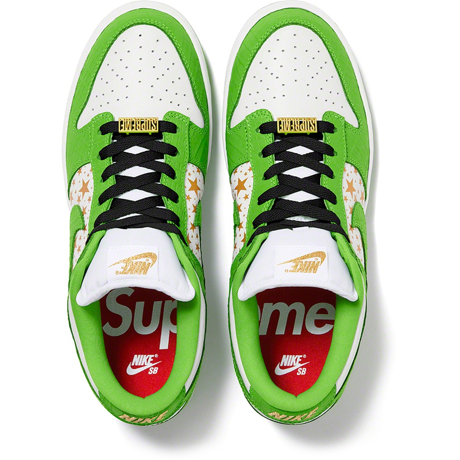 Details on Supreme Nike SB Dunk Low Green from spring summer
                                                    2021 (Price is $110)