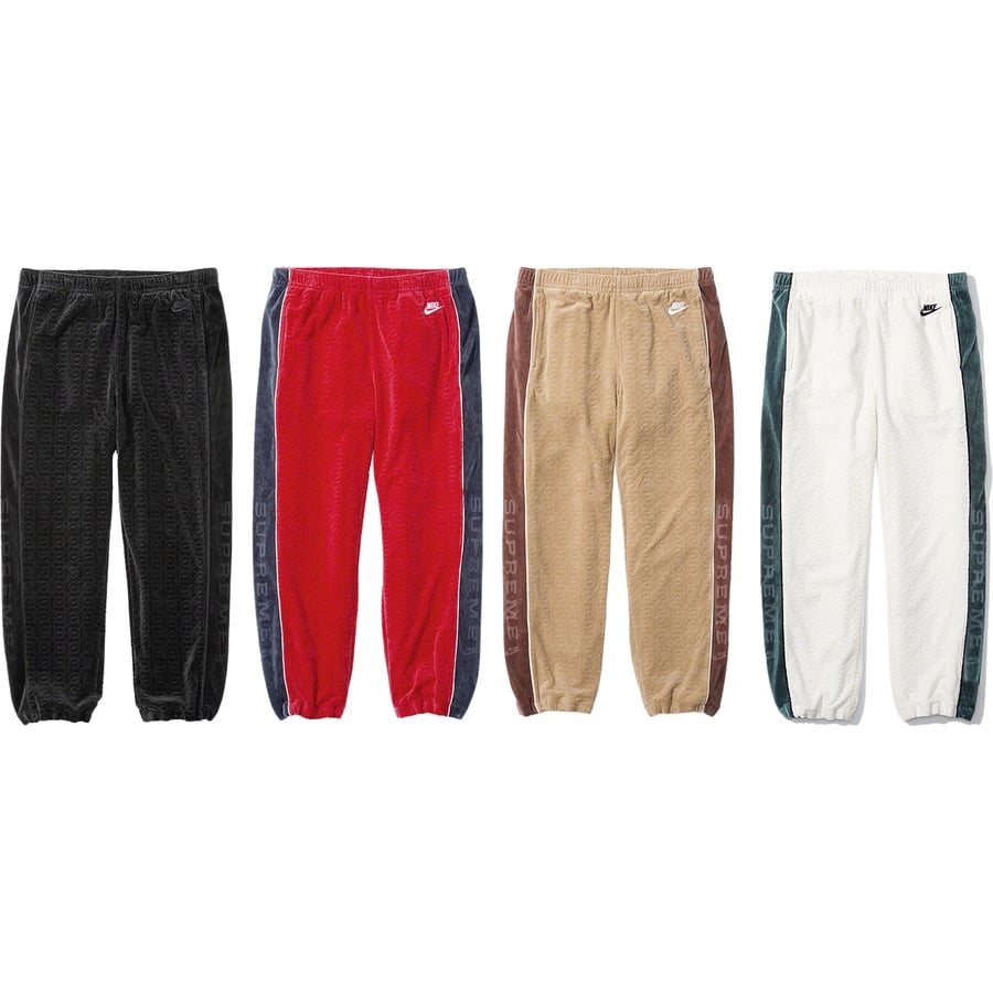 Supreme Supreme Nike Velour Track Pant released during spring summer 21 season