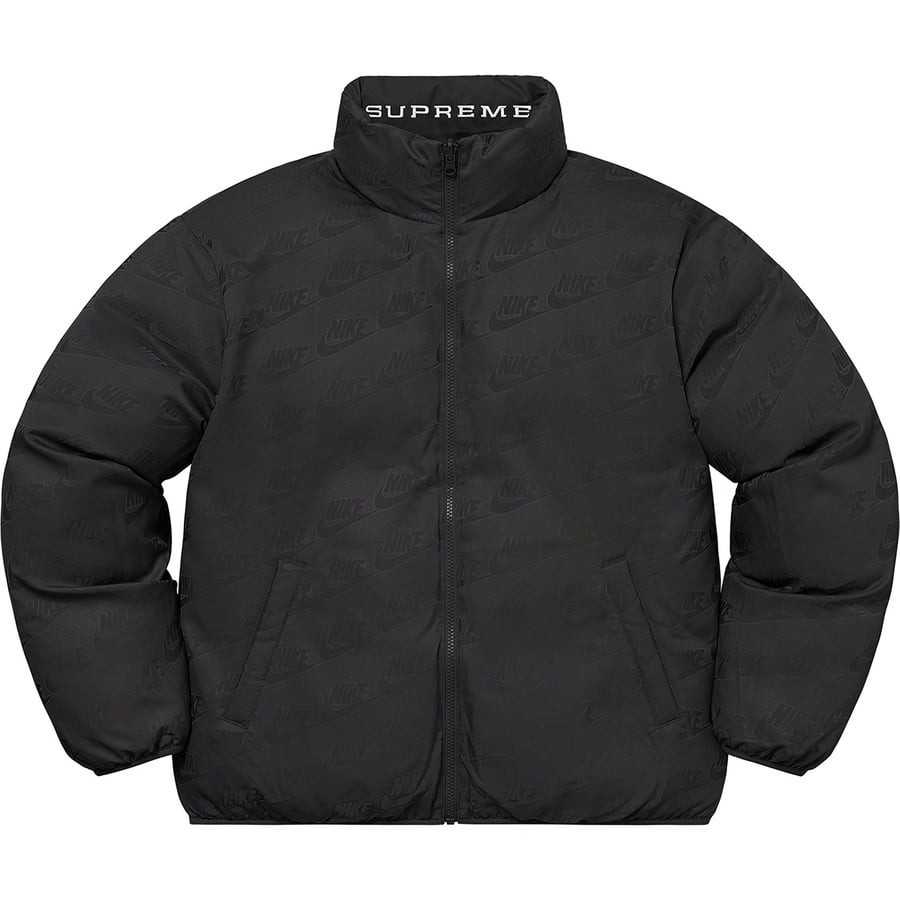 Details on Supreme Nike Reversible Puffy Jacket Black from spring summer
                                                    2021 (Price is $258)