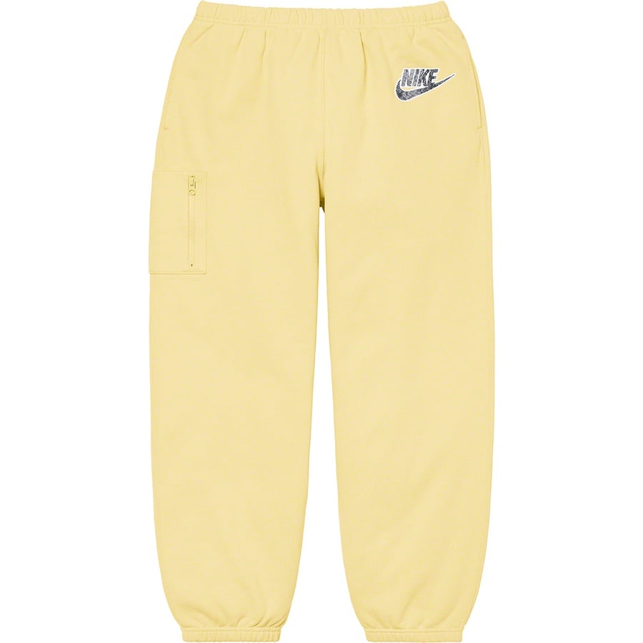 Details on Supreme Nike Cargo Sweatpant Pale Yellow from spring summer
                                                    2021 (Price is $138)