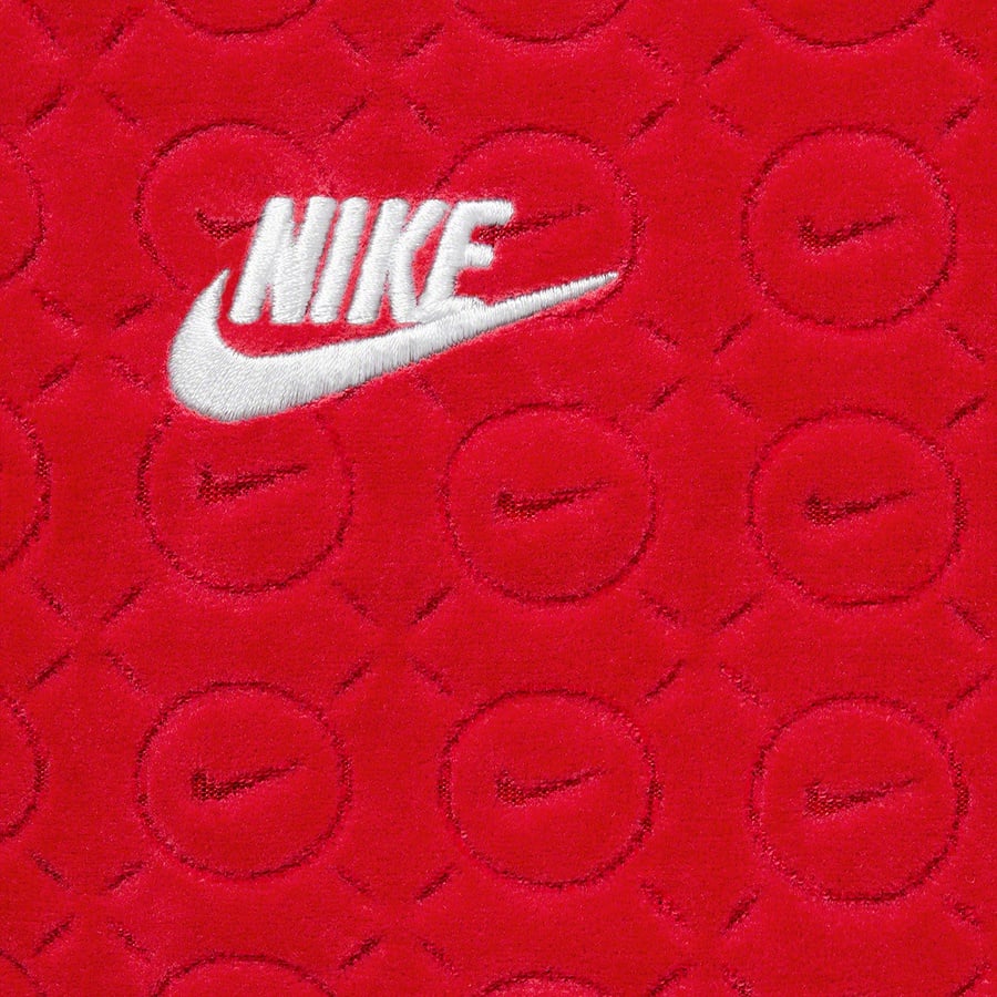 Details on Supreme Nike Velour Track Jacket Red from spring summer
                                                    2021 (Price is $158)