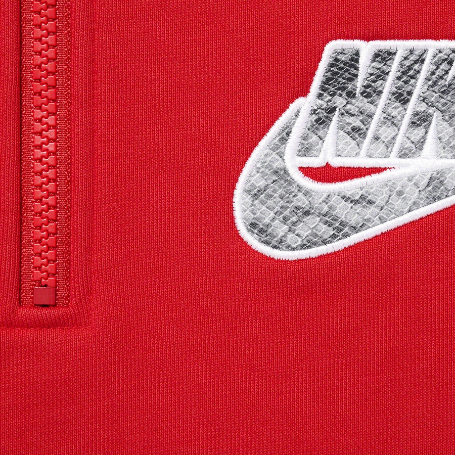 Details on Supreme Nike Half Zip Hooded Sweatshirt Red from spring summer
                                                    2021 (Price is $148)