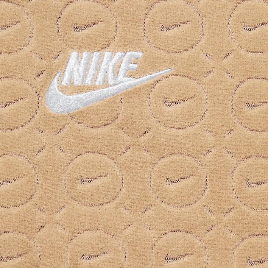 Details on Supreme Nike Velour Track Jacket Tan from spring summer
                                                    2021 (Price is $158)