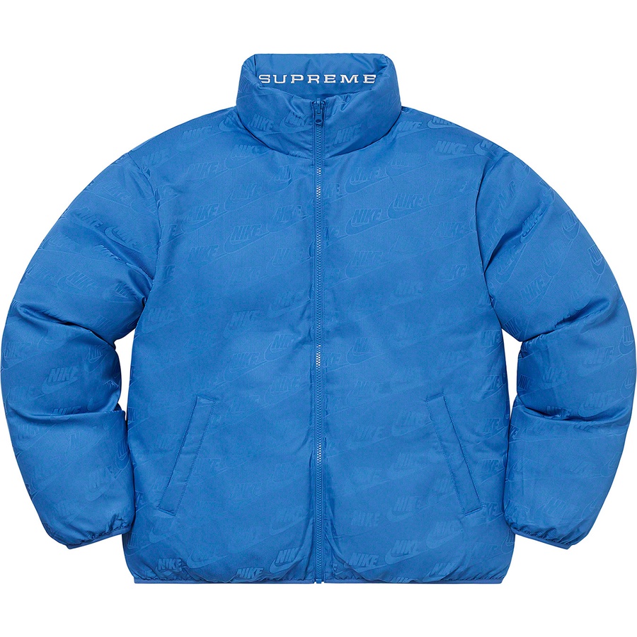 Details on Supreme Nike Reversible Puffy Jacket Blue from spring summer
                                                    2021 (Price is $258)