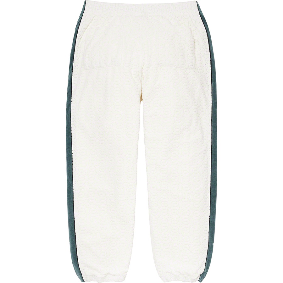 Details on Supreme Nike Velour Track Pant White from spring summer
                                                    2021 (Price is $138)