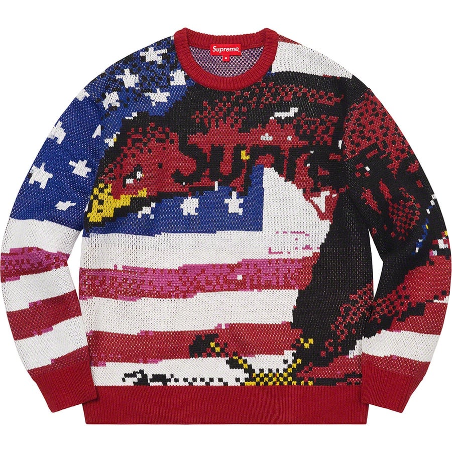 Details on Digital Flag Sweater Red from spring summer
                                                    2021 (Price is $158)