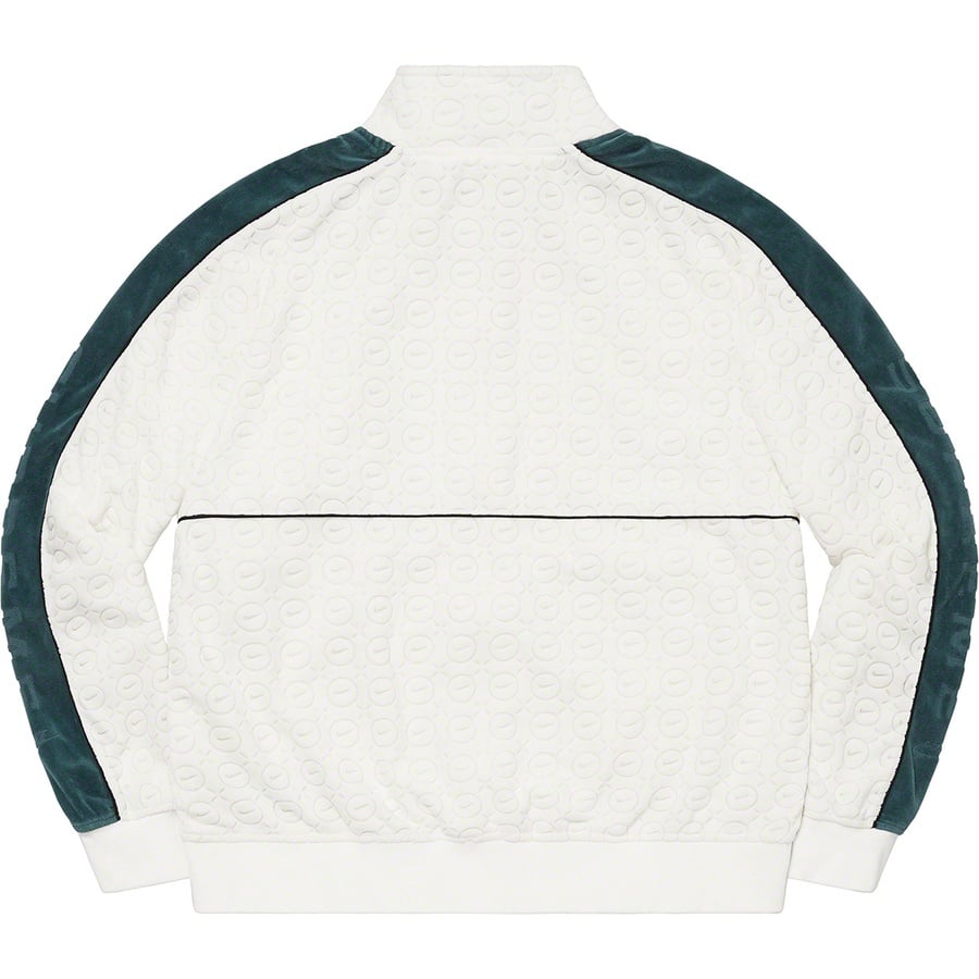 Details on Supreme Nike Velour Track Jacket White from spring summer
                                                    2021 (Price is $158)