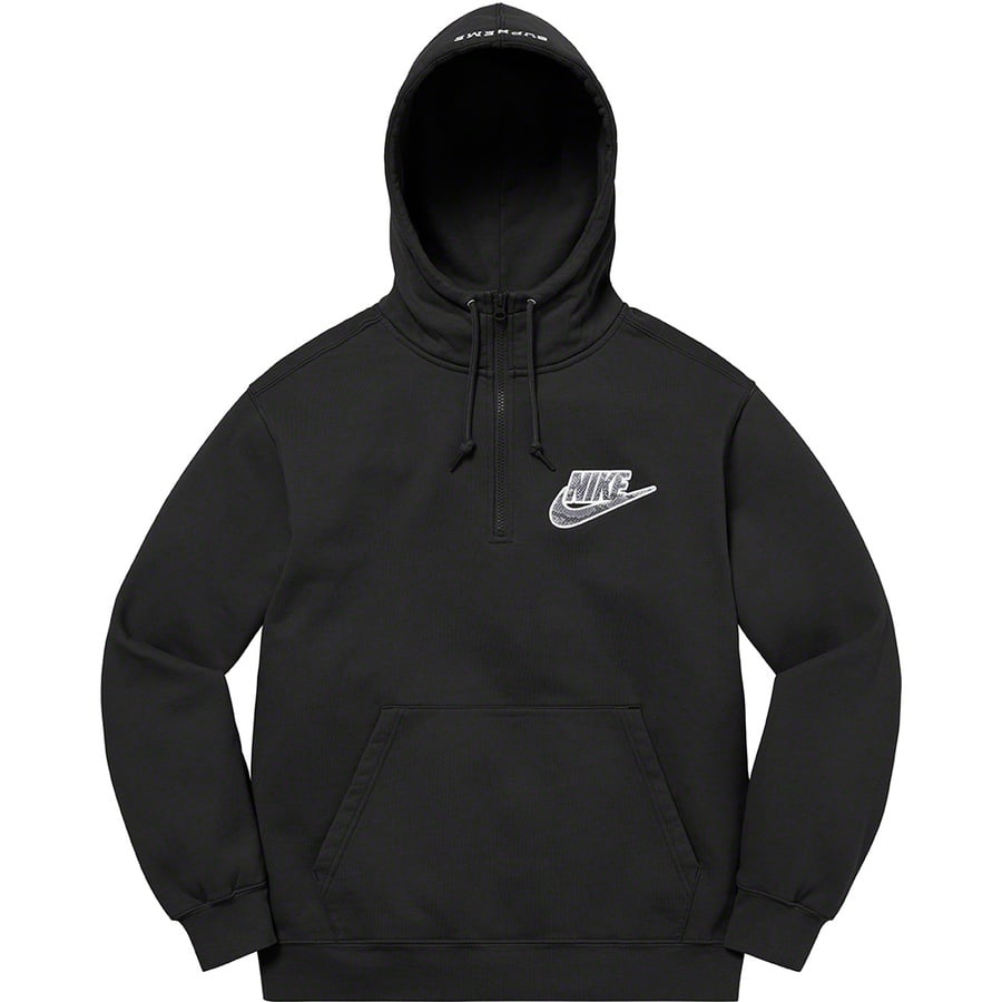 Details on Supreme Nike Half Zip Hooded Sweatshirt Black from spring summer
                                                    2021 (Price is $148)