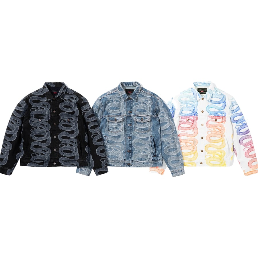 Frayed Logos Denim Trucker Jacket - spring summer 2021 - Supreme