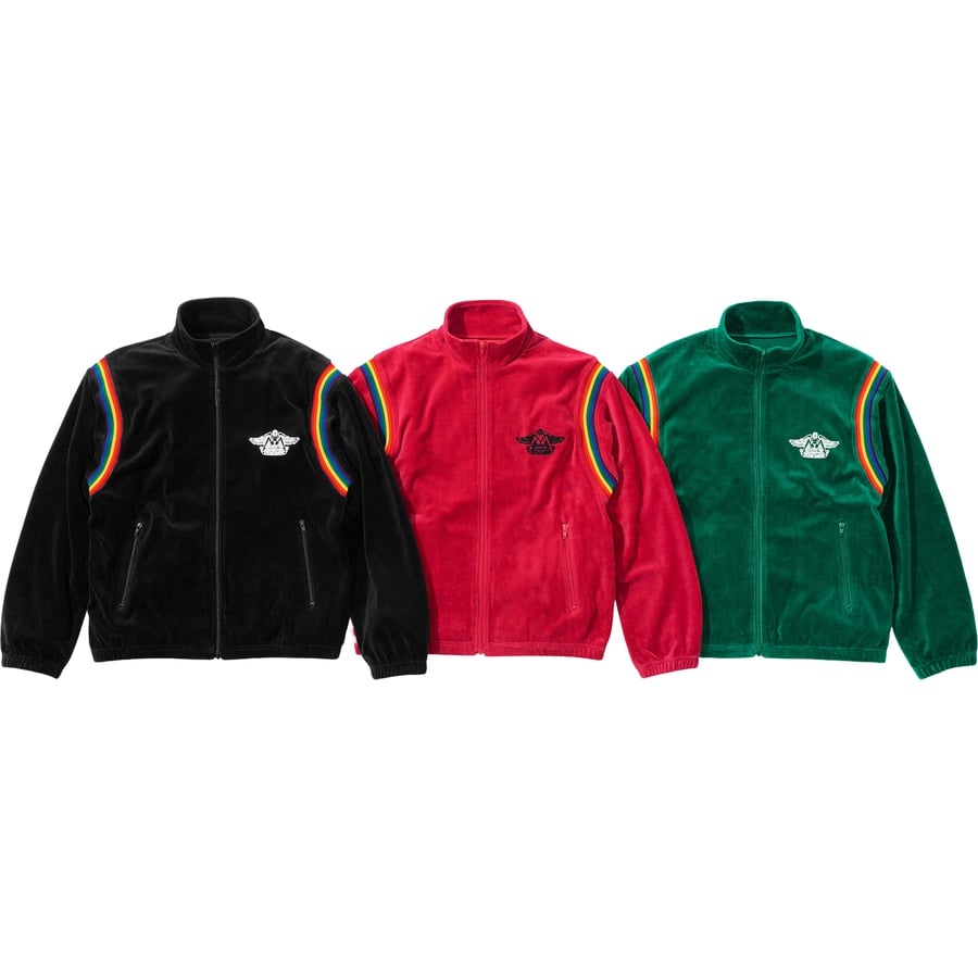 Details on Supreme HYSTERIC GLAMOUR Velour Track Jacket from spring summer
                                            2021 (Price is $158)