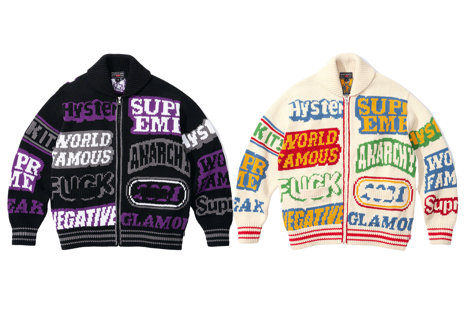 HYSTERIC GLAMOUR Logos Zip Up Sweater - spring summer 2021 - Supreme