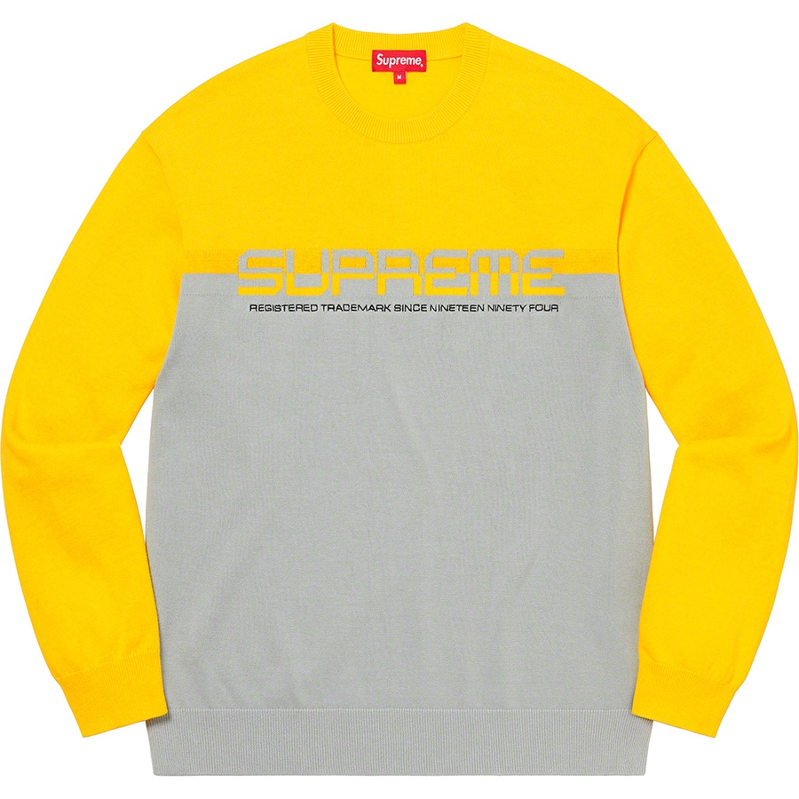 Details on Split Logo Pullover Yellow from spring summer
                                                    2021 (Price is $128)