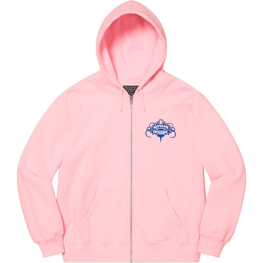 Details on Supreme HYSTERIC GLAMOUR Zip Up Hooded Sweatshirt Light Pink from spring summer
                                                    2021 (Price is $178)