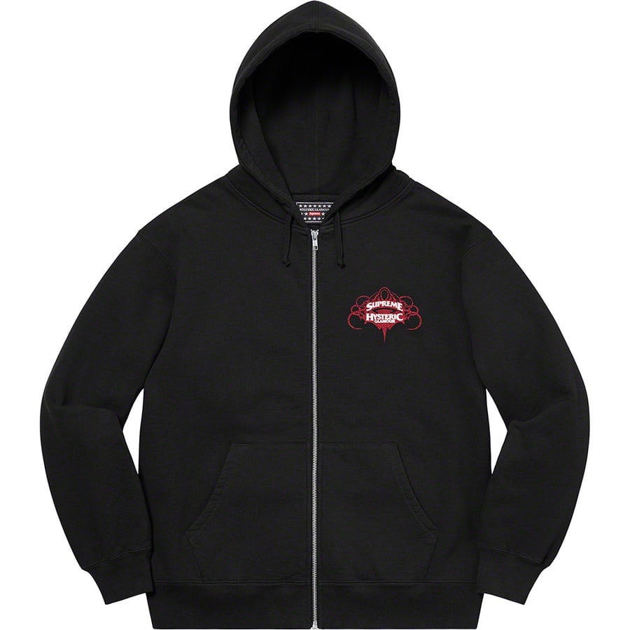 Details on Supreme HYSTERIC GLAMOUR Zip Up Hooded Sweatshirt Black from spring summer
                                                    2021 (Price is $178)